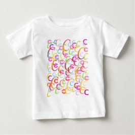 Camiseta Para Bebê Confete de Letras "C"