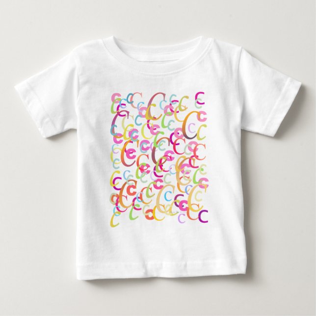 Camiseta Para Bebê Confete de Letras "C" (Frente)