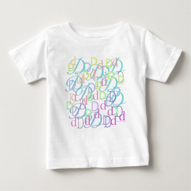 Camiseta Para Bebê Confete de Letras "D" (Frente)
