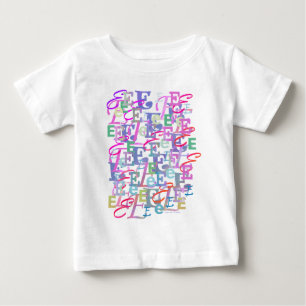 Camiseta Para Bebê Confete de Letras "E"