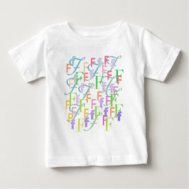 Camiseta Para Bebê Confete de Letras "F"