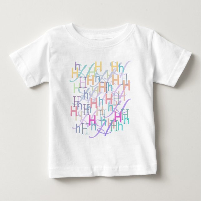Camiseta Para Bebê Confete de Letras "H" (Frente)
