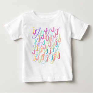 Camiseta Para Bebê Confete de Letras "J"