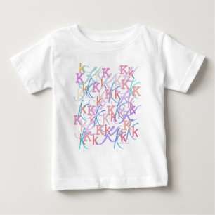 Camiseta Para Bebê Confete de Letras "K"