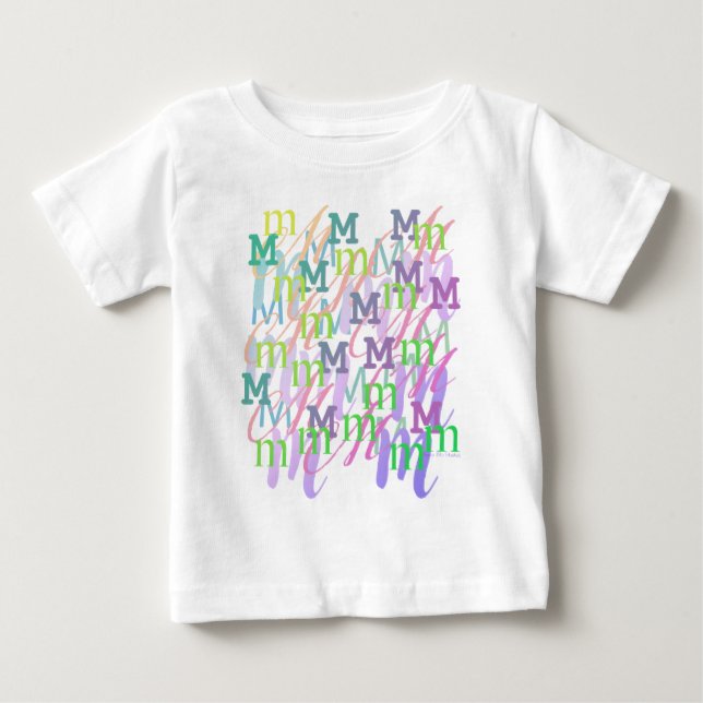 Camiseta Para Bebê Confete de Letras "M" (Frente)