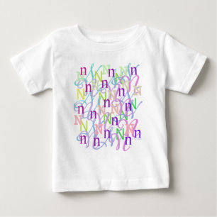 Camiseta Para Bebê Confete de Letras "N"