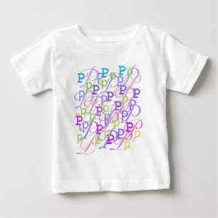 Camiseta Para Bebê Confete de Letras "P"