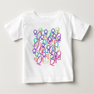 Camiseta Para Bebê Confete de Letras "Q"