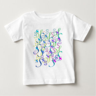 Camiseta Para Bebê Confete de Letras "S"
