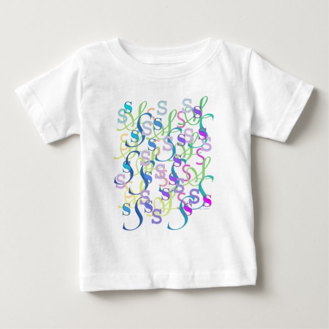 Camiseta Para Bebê Confete de Letras "S" (Frente)