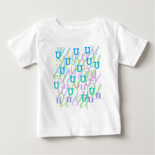 Camiseta Para Bebê Confete de Letras "U"
