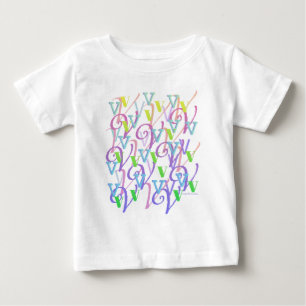Camiseta Para Bebê Confete de Letras "V"
