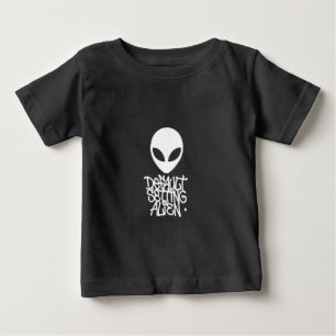 Camiseta Para Bebê Configuração Padrão Alien (Estilo 1 Preto)