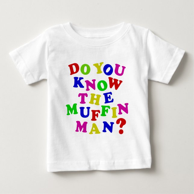 Camiseta Para Bebê Conhece o Homem Muffin? (Frente)