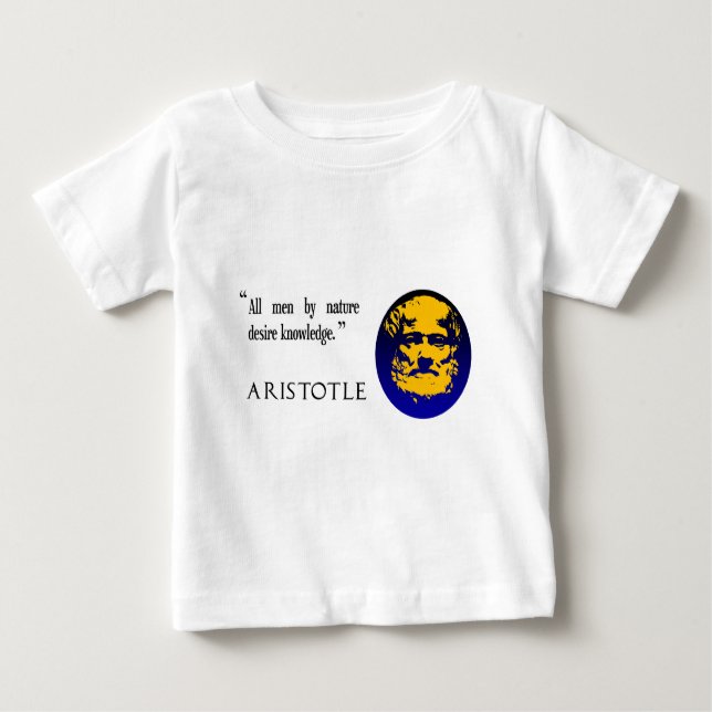 Camiseta Para Bebê Conhecimento de Aristotle (Frente)