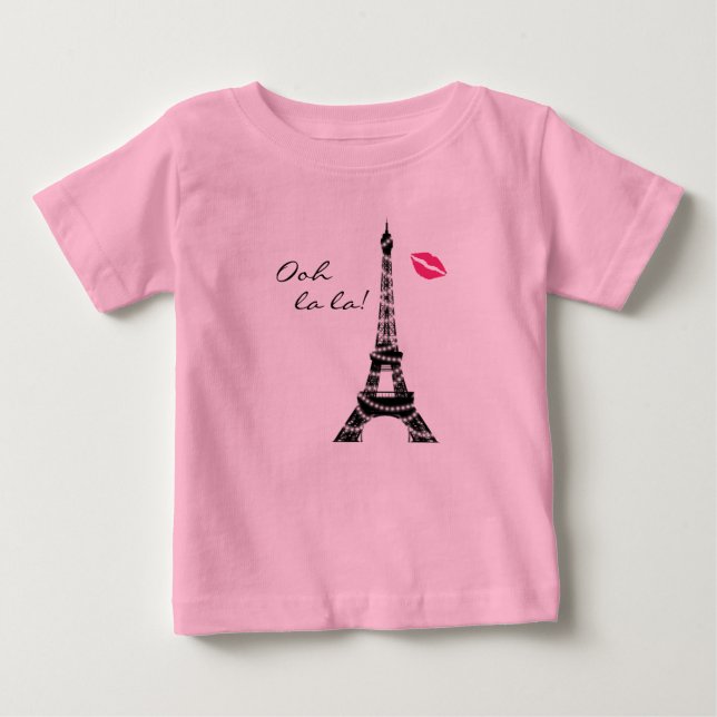 Camiseta Para Bebê Conjunto Body Saia de Tule Paris Brilha (Frente)