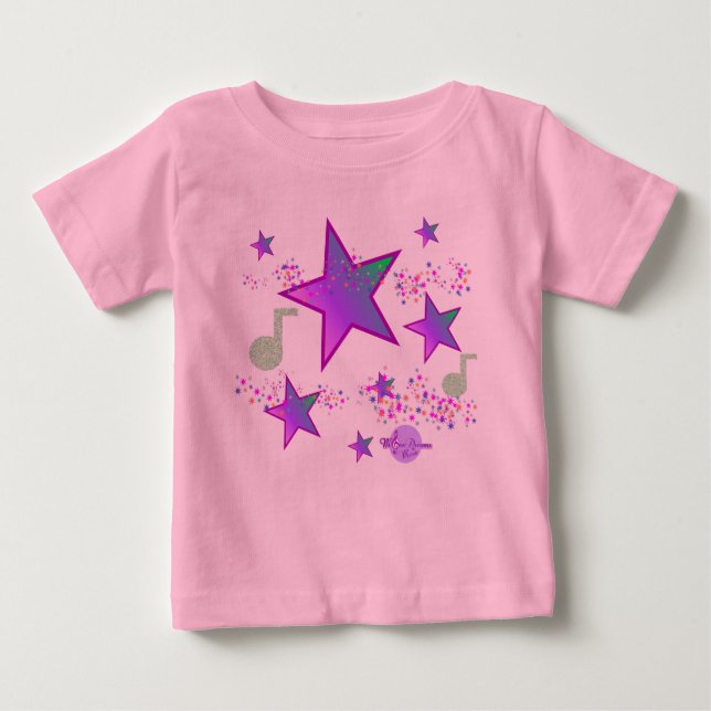 Camiseta Para Bebê Conjunto Bodysuit com Tutu Rosa Bebê Starlight Lul (Frente)