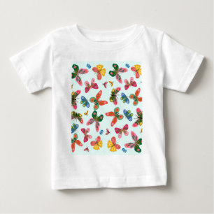 Camiseta Para Bebê Conjunto de Bebê para Jardim de Borboletas Colorid