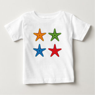 Camiseta Para Bebê Conjunto de Starfish de Cartoon Colorido Bonito