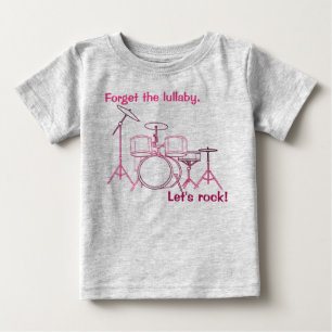 Camiseta Para Bebê Conjunto de Tambor do Vamos Rock