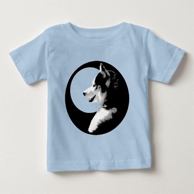 Camiseta Para Bebê Conjunto Infantil de Filhote de Husky Presentes de (Frente)