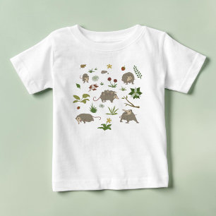 Camiseta Para Bebê Conjunto Light Cottagecore Floresta Traje Gambá Br