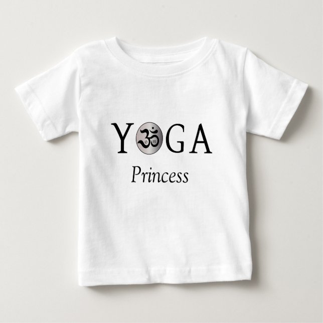 Camiseta Para Bebê Conjunto Om zen fofo yogi princesa de yoga bebê (Frente)