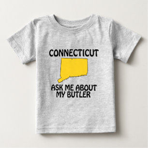 Camiseta Para Bebê Connecticut - Pergunte-me Sobre Meu Mordomo