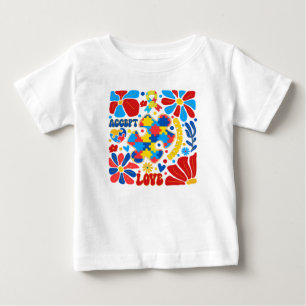 Camiseta Para Bebê Consciência do Boho Autismo