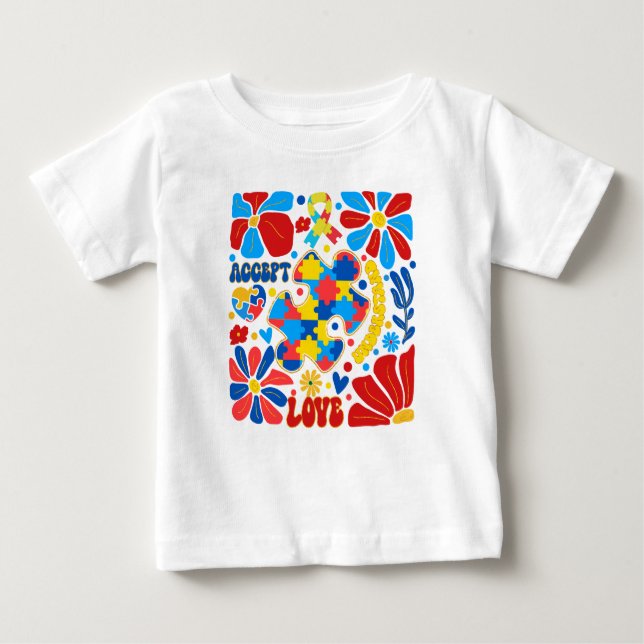 Camiseta Para Bebê Consciência do Boho Autismo (Frente)