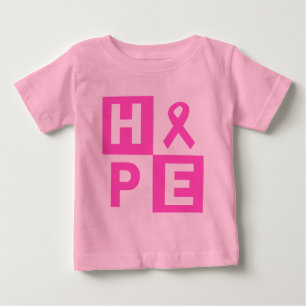 Camiseta Para Bebê Consciência do cancro da mama da esperança