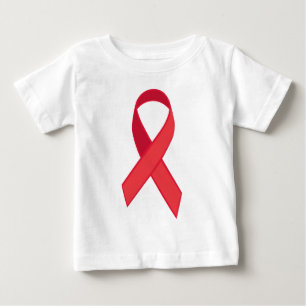 Camiseta Para Bebê Consciência do HIV - fita vermelha
