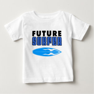 Camiseta Para Bebê Conselho do Surf Azul Futuro Surfer