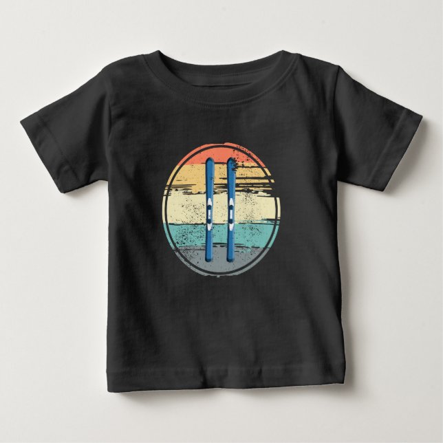 Camiseta Para Bebê Conselhos de Esqui Vintage (Frente)