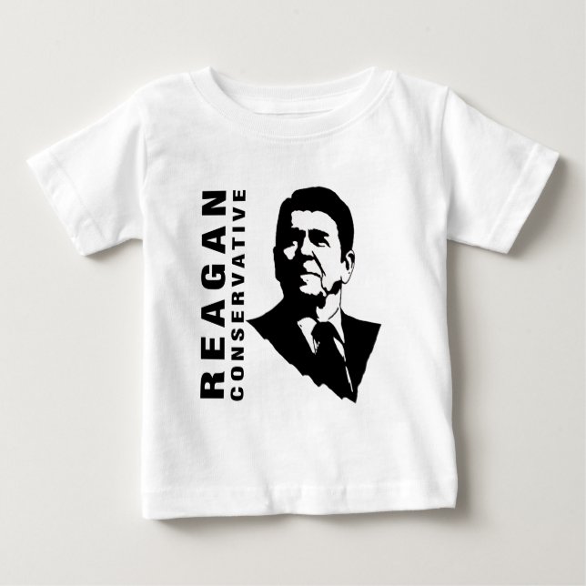 Camiseta Para Bebê Conservador de Reagan (Frente)