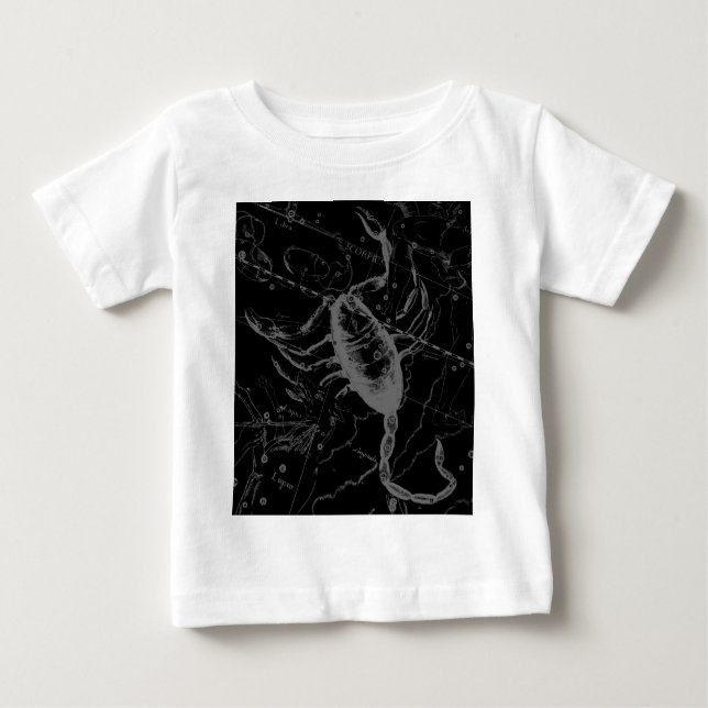 Camiseta Para Bebê Constelação Scorpio Hevelius 1690 (Frente)