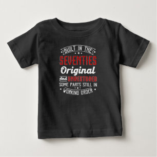 Camiseta Para Bebê Construído Nos Anos 70 Original E Sem Restauraç