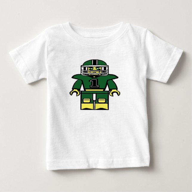 Camiseta Para Bebê Construído para o Tee de Futebol deste Bebê (Frente)