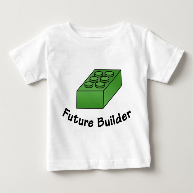 Camiseta Para Bebê Construtor futuro engraçado - ilustrações do bloco (Frente)