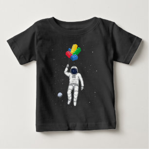 Camiseta Para Bebê Construtor Mestre Astronauta, Blocos de Construção
