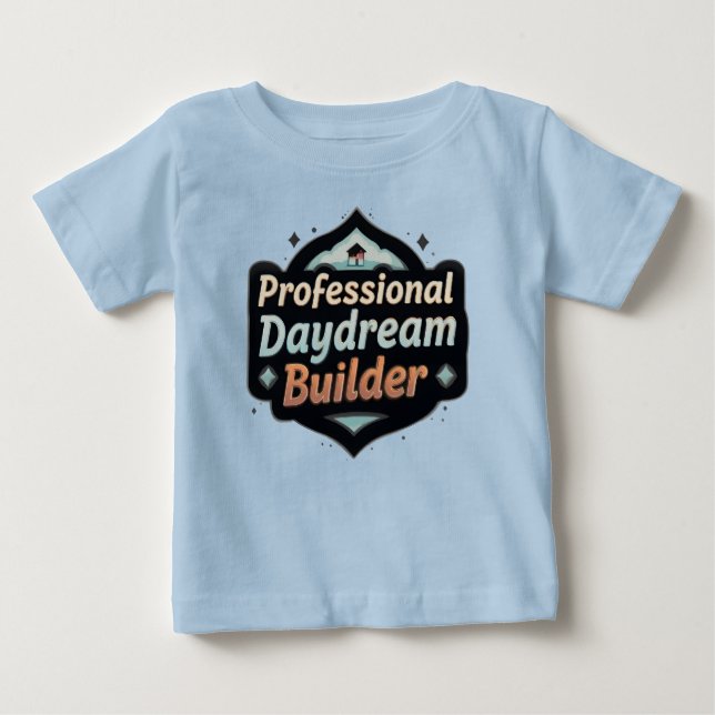 Camiseta Para Bebê Construtor Profissional de Devaneios Citação Engra (Frente)