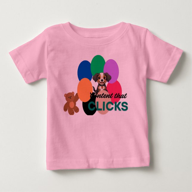 Camiseta Para Bebê Content That Clicks (Frente)