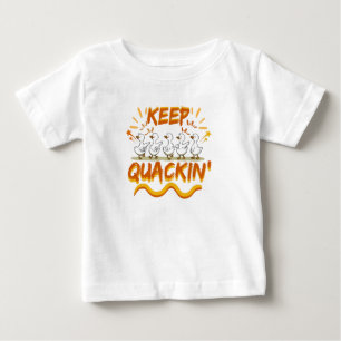 Camiseta Para Bebê Continue Quacando (Dançando) Pato Engraçado Trocad