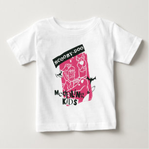 Camiseta Para Bebê Contorno de Crianças com Medalhas Shaggy e Scooby 