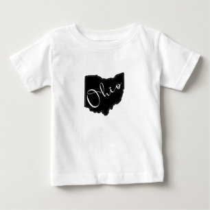 Camiseta Para Bebê Contorno do Estado de Ohio - Mapa do Contorno de O