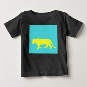 Camiseta Para Bebê Contorno do Leão Amarelo