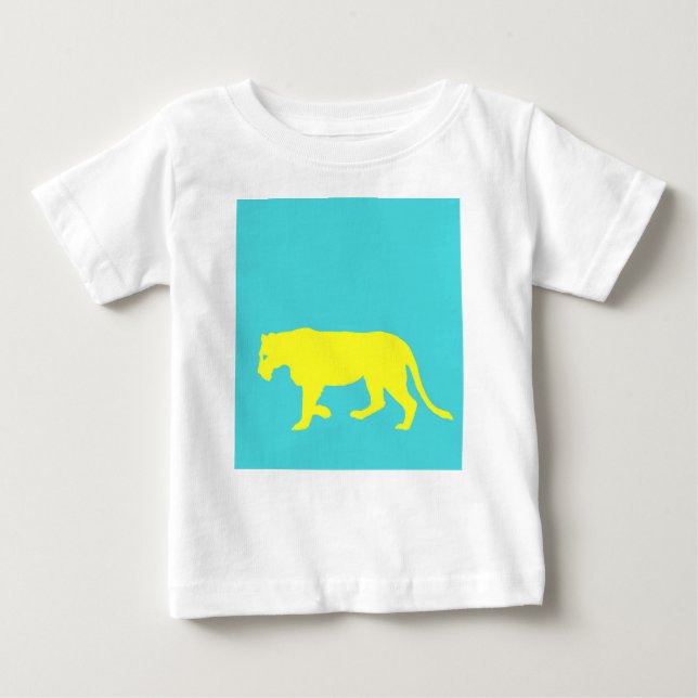 Camiseta Para Bebê Contorno do Leão Amarelo (Frente)
