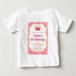 Camiseta Para Bebê Convite de Aniversário Coroa Rosa | zazzlemade Mág