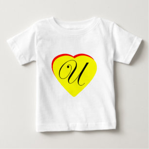 Camiseta Para Bebê Convite De Casamento Coração Vermelho U Amarelo O
