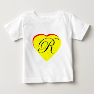 Camiseta Para Bebê Convite De Casamento "Heart Yellow R" O MUSEUM Z